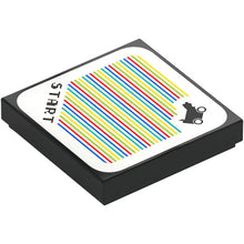 Part 3068pb2570 - Tile 2 x 2 with Super Mario Scanner Code Biddybuggy / Wild Wiggler and 'START' Pattern (Sticker) - Sets 72034 / 72036