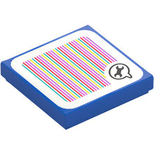 Part 3068pb2577 - Tile 2 x 2 with Super Mario Scanner Code Toad Speech Bubble with Wrench Pattern (Sticker) - Set 72035