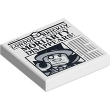 Part 3068pb2661 - Tile 2 x 2 with Newspaper 'LONDON BRICKLY' and 'MORIARTY DISAPPEARS!' Pattern