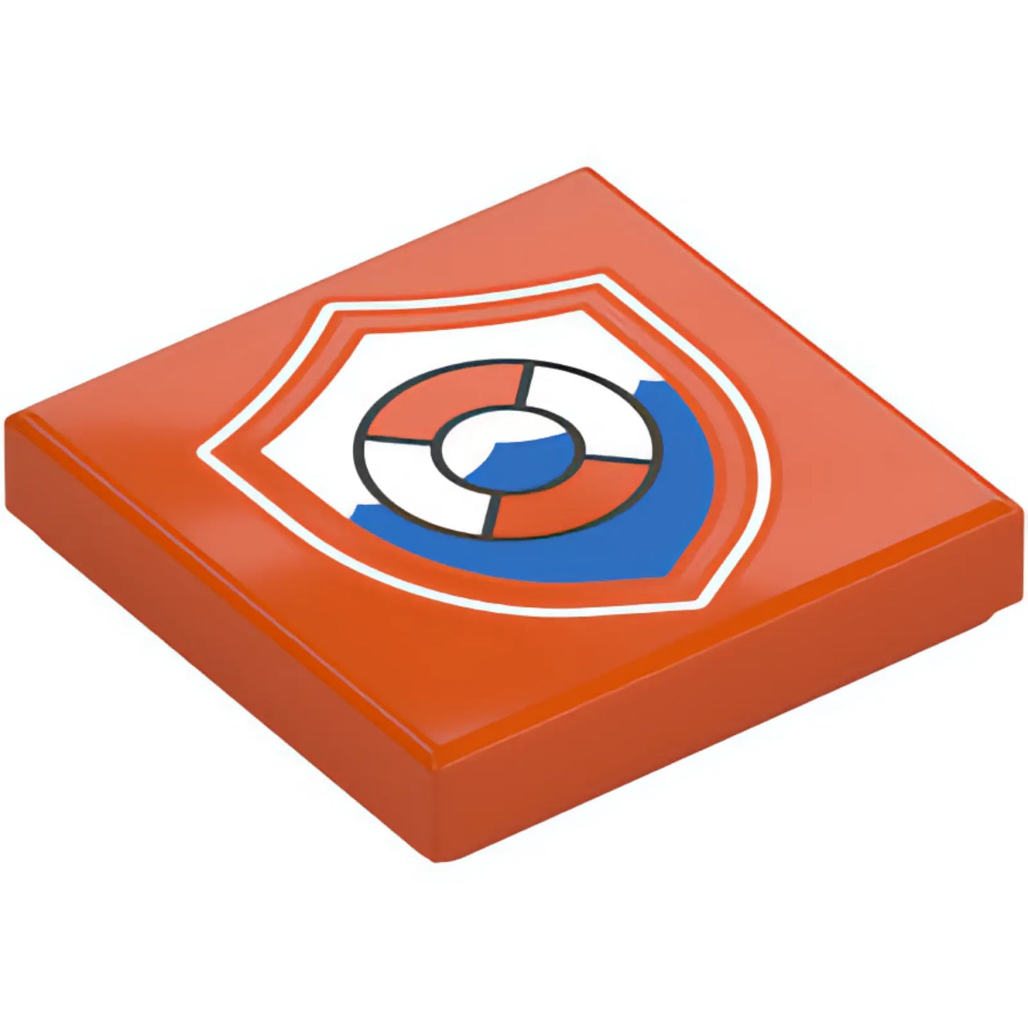 Part 3068pb2771 - Tile 2 x 2 with Life Preserver Coast Guard Logo Badge / Shield Pattern