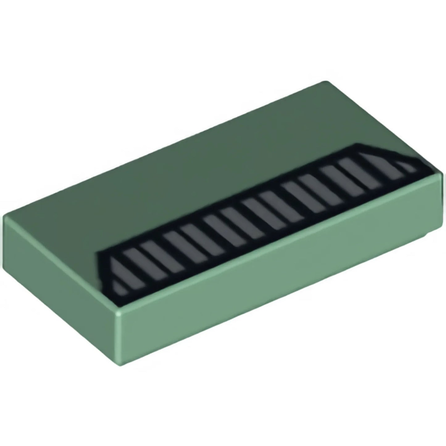 Part 3069pb0165 - Tile 1 x 2 with Black and Silver Grille Pattern