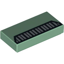 Part 3069pb0165 - Tile 1 x 2 with Black and Silver Grille Pattern