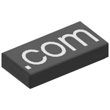 Part 3069pb0228 - Tile 1 x 2 with Silver '.com' Pattern