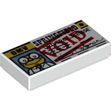Part 3069pb0377 - Tile 1 x 2 with Simpsons Hans Moleman 'SPRINGFIELD DRIVERS LICENSE' with Red 'VOID' Pattern