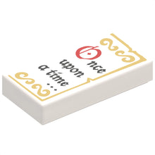 Part 3069pb0507 - Tile 1 x 2 with Black and Red 'Once upon a time...' and Gold Decorations Pattern