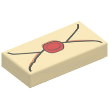 Part 3069pb0730 - Tile 1 x 2 with Envelope with Red Wax Seal and Dark Tan Highlights Pattern