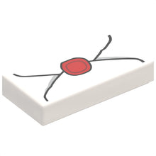 Part 3069pb0779 - Tile 1 x 2 with Envelope with Red Wax Seal and Light Bluish Gray Highlights Pattern