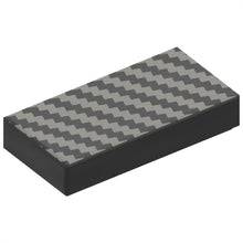 Part 3069pb0806 - Tile 1 x 2 with Silver Diagonal Zigzag Lines Pattern