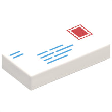 Part 3069pb0851 - Tile 1 x 2 with Dark Azure Lines and Red Rectangle Pattern (Mail Envelope with Stamp and Return Address)