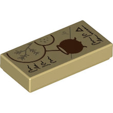 Part 3069pb0859 - Tile 1 x 2 with Dark Brown Text, Dark Orange Cauldron, and Dark Tan Spell Ingredients Pattern