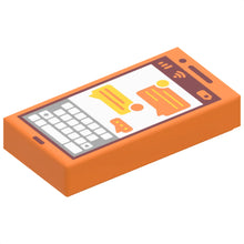 Part 3069pb0864 - Tile 1 x 2 with Cell Phone / Smartphone Screen with Keyboard and Text Messages Pattern