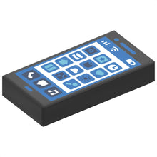 Part 3069pb0867 - Tile 1 x 2 with Cell Phone / Smartphone Screen and App Icons Pattern