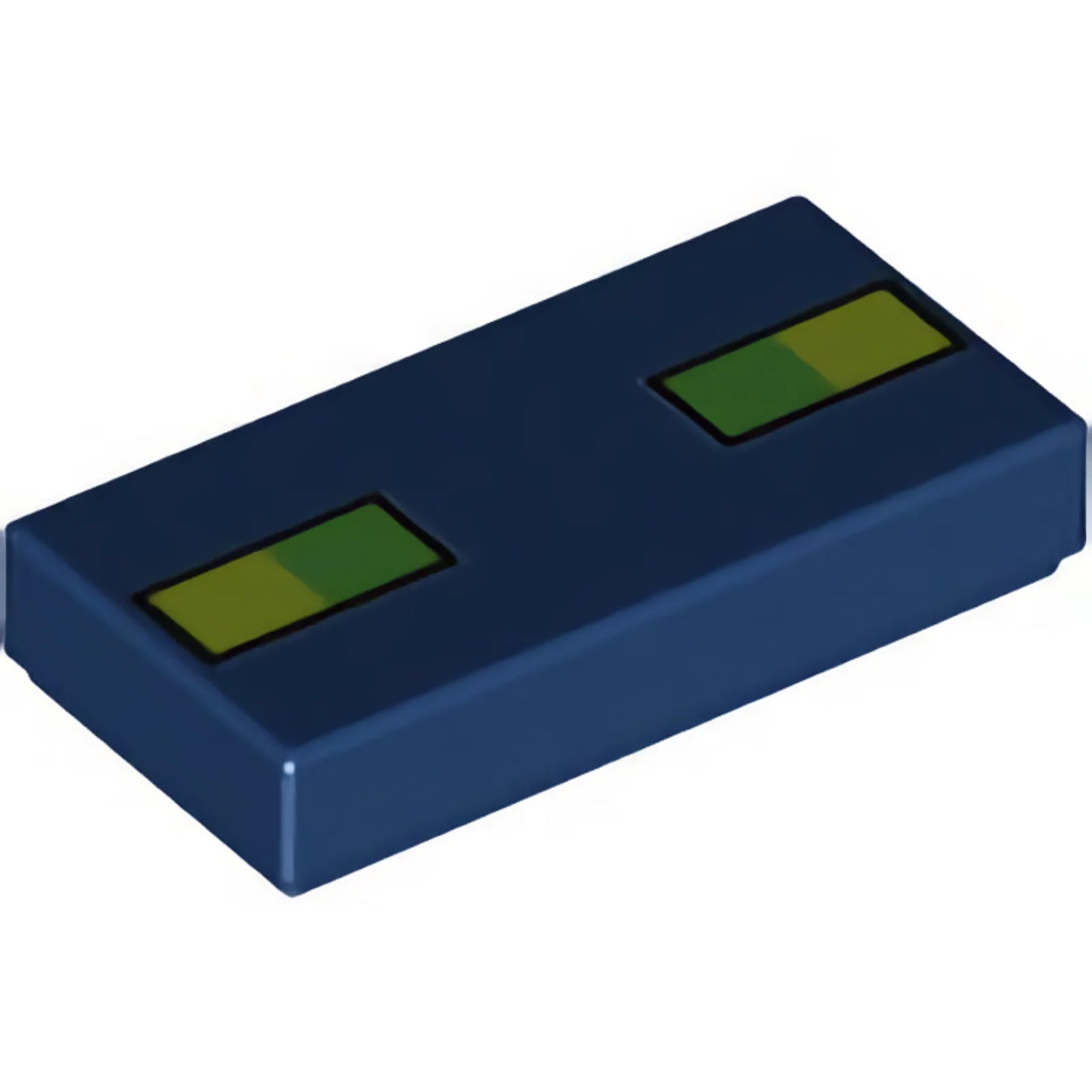 Part 3069pb0964 - Tile 1 x 2 with Bright Green and Lime Squares Pattern (Minecraft Phantom Eyes)