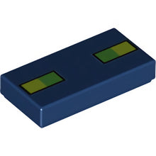 Part 3069pb0964 - Tile 1 x 2 with Bright Green and Lime Squares Pattern (Minecraft Phantom Eyes)