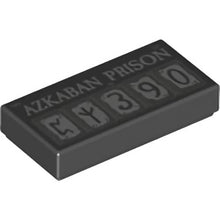 Part 3069pb1091 - Tile 1 x 2 with Light Bluish Gray 'AZKABAN PRISON' and Squares with Runes and '390' Pattern