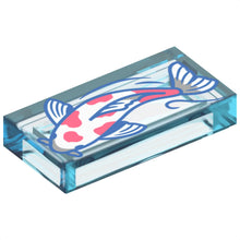 Part 3069pb1167 - Tile 1 x 2 with White Koi Fish with Coral Spots Pattern