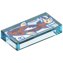 Part 3069pb1180 - Tile 1 x 2 with Dark Orange Koi Fish with Reddish Brown Spots Pattern