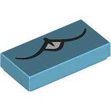 Part 3069pb1182 - Tile 1 x 2 with Black Curved Mouth and White Teeth Pattern (Bunchu)