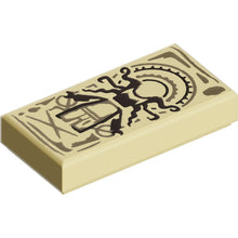 Part 3069pb1188 - Tile 1 x 2 with Dark Brown and Dark Tan Darkhold Page with Scarlet Witch Minifigure Pattern