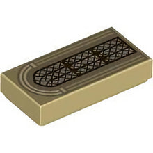 Part 3069pb1190 - Tile 1 x 2 with Silver Arched Window with Dark Brown Lattice and Dark Tan Arches Pattern