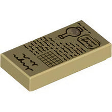 Part 3069pb1263 - Tile 1 x 2 with Dark Brown Scribbles, Grid, and Potion Bottle with Dark Tan Fluid Pattern