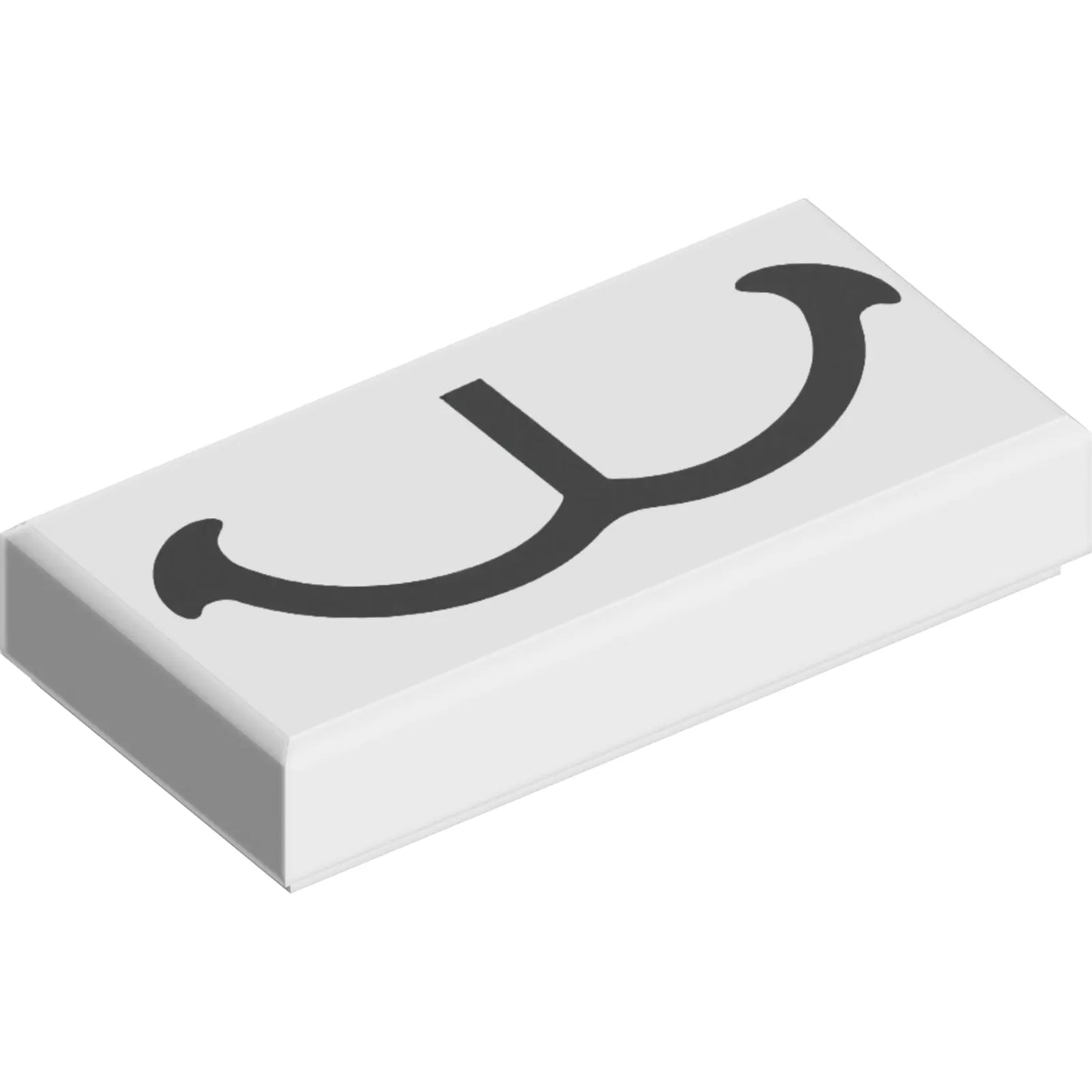 Part 3069pb1470 - Tile 1 x 2 with Black Smile Pattern