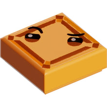 Part 3070pb109 - Tile 1 x 1 with Face with Narrowed Eyes, One Eyebrow Raised and Small Frown (Kryptomite) Pattern