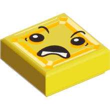 Part 3070pb114 - Tile 1 x 1 with Face with Open Downturned Mouth (Kryptomite) Pattern