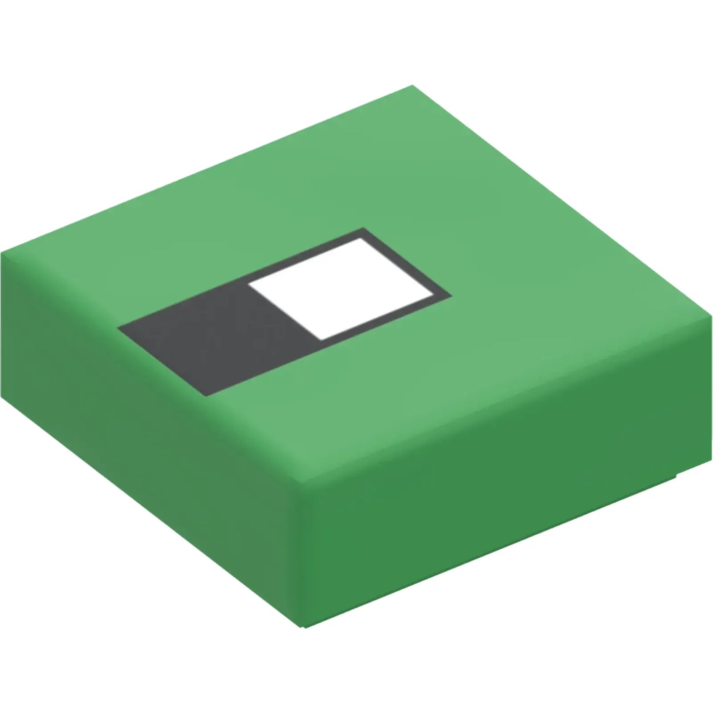 Part 3070pb129 - Tile 1 x 1 with White Square on Black Rectangle Pattern (Minecraft Turtle Pixelated Eye)