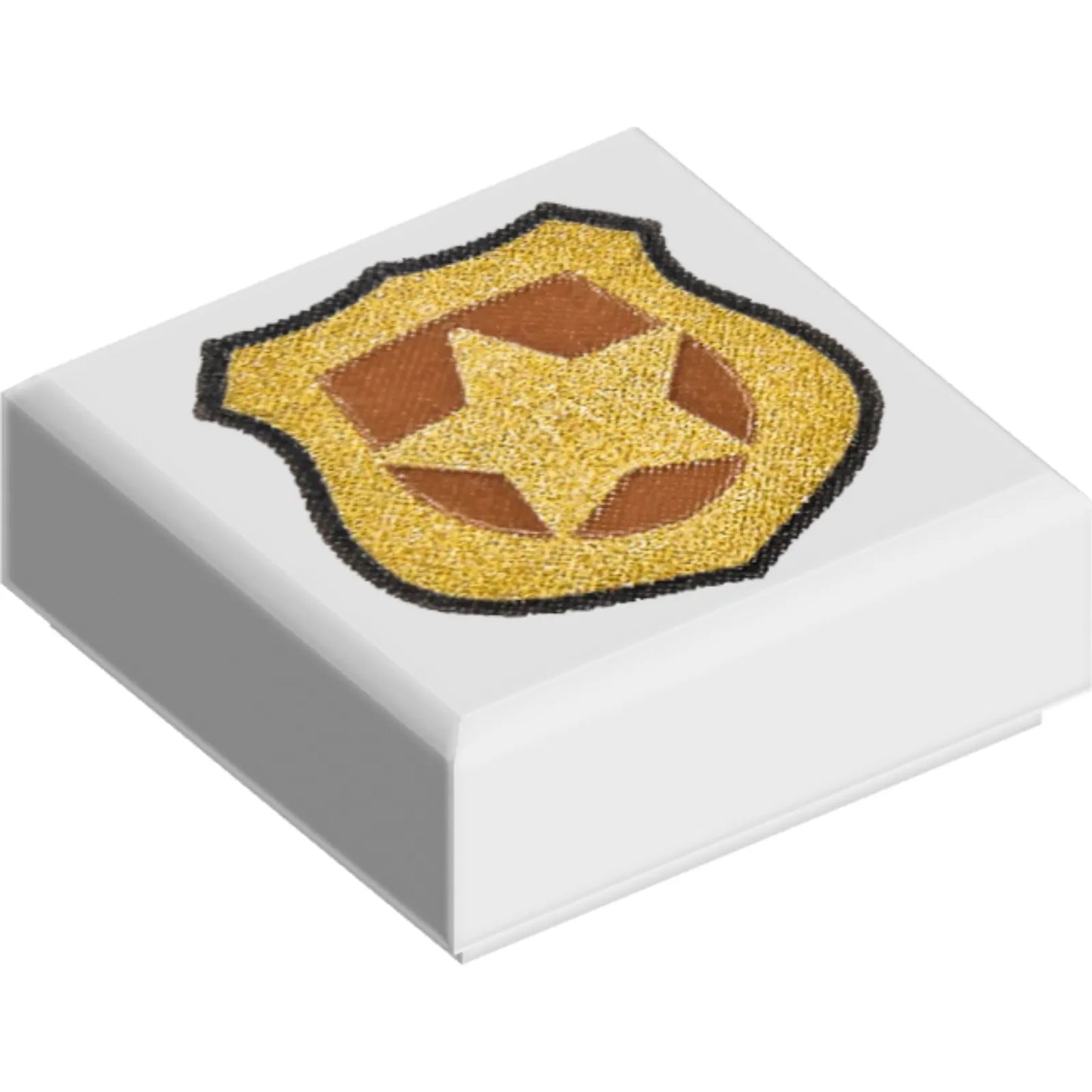 Part 3070pb170 - Tile 1 x 1 with Gold Police Badge Pattern