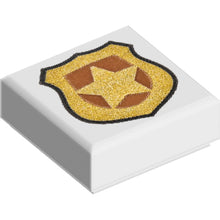 Part 3070pb170 - Tile 1 x 1 with Gold Police Badge Pattern