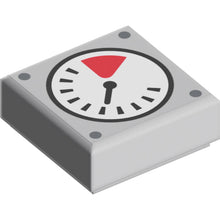 Part 3070pb180 - Tile 1 x 1 with White and Red Gauge, Black Thin Needle, and Rivets Pattern