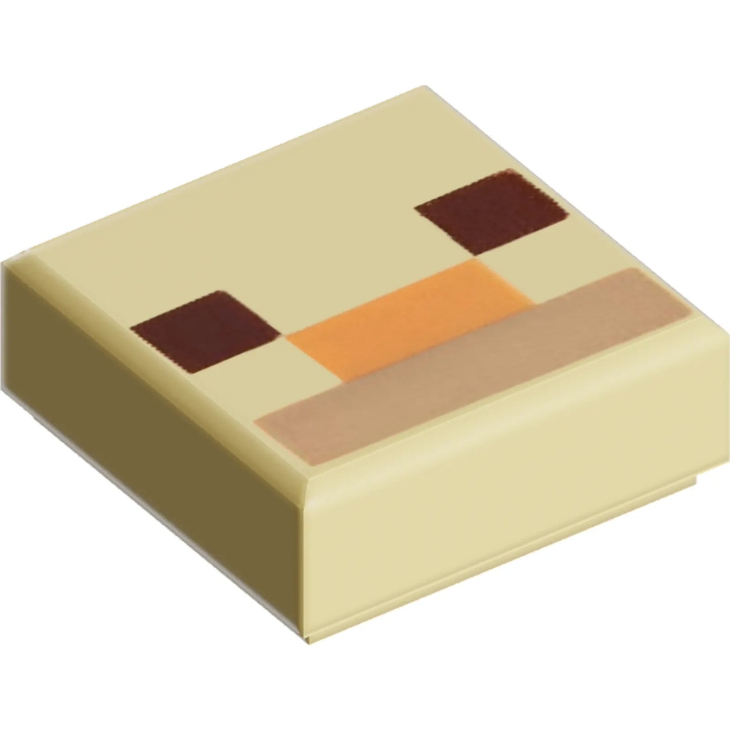 Part 3070pb182 - Tile 1 x 1 with Dark Brown Squares, Medium Nougat and Dark Tan Rectangles Pattern (Minecraft Alpaca / Llama Nose and Mouth)