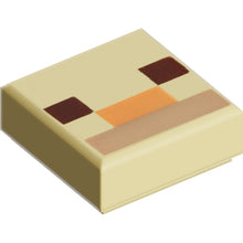 Part 3070pb182 - Tile 1 x 1 with Dark Brown Squares, Medium Nougat and Dark Tan Rectangles Pattern (Minecraft Alpaca / Llama Nose and Mouth)