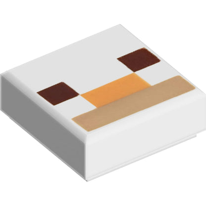 Part 3070pb182 - Tile 1 x 1 with Dark Brown Squares, Medium Nougat and Dark Tan Rectangles Pattern (Minecraft Alpaca / Llama Nose and Mouth)
