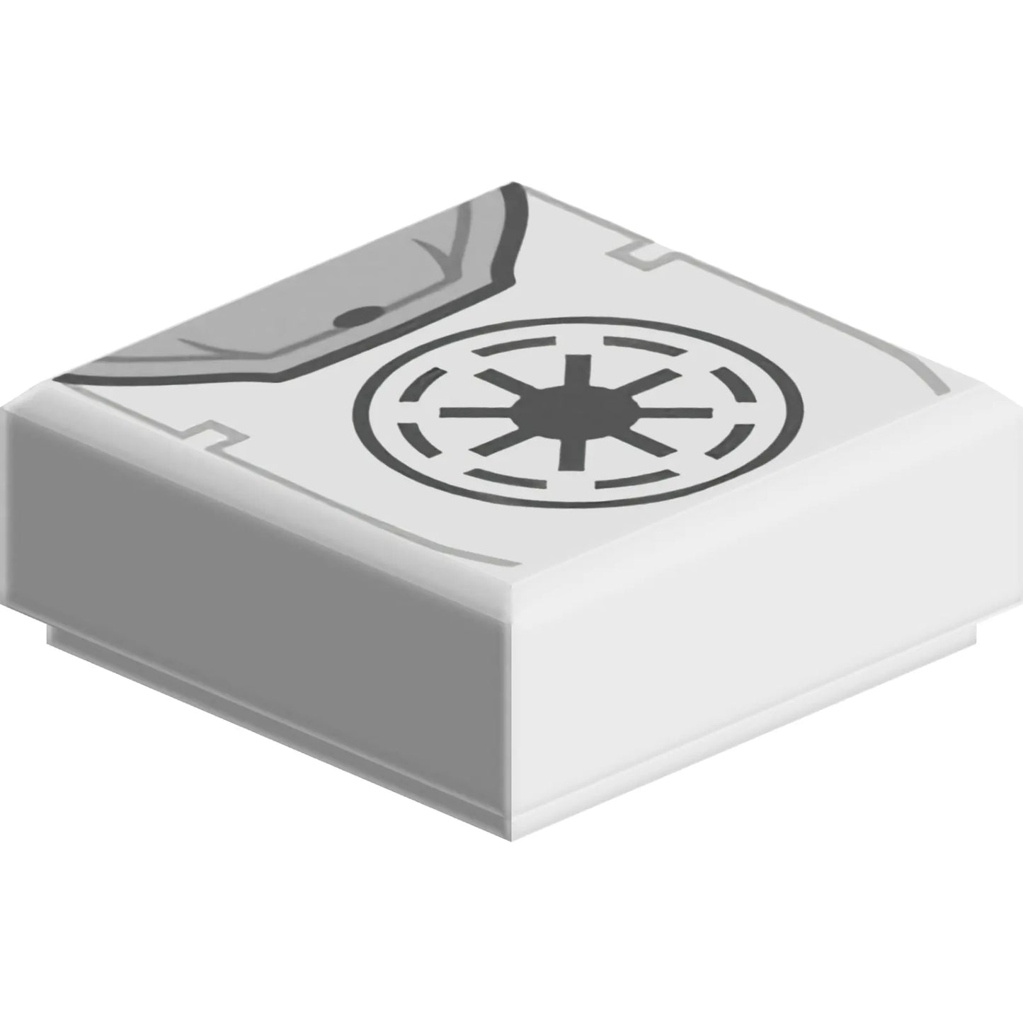 Part 3070pb268 - Tile 1 x 1 with Black SW Galactic Republic Symbol Backpack Pattern
