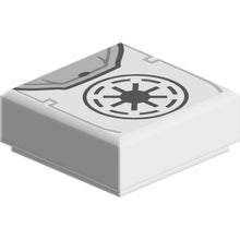 Part 3070pb268 - Tile 1 x 1 with Black SW Galactic Republic Symbol Backpack Pattern
