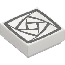 Part 3070pb347 - Tile 1 x 1 with Silver Rotating Squares Pattern