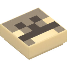 Part 3070pb349 - Tile 1 x 1 with Pixelated Dark Brown and Dark Tan Pattern (Minecraft Baby Camel Nose and Mouth)