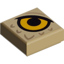Part 3070pb357 - Tile 1 x 1 with Bright Light Orange Eye, Black Pupil and Eyelid, Dark Tan Feathers Pattern (Dungeons & Dragons Owlbear)