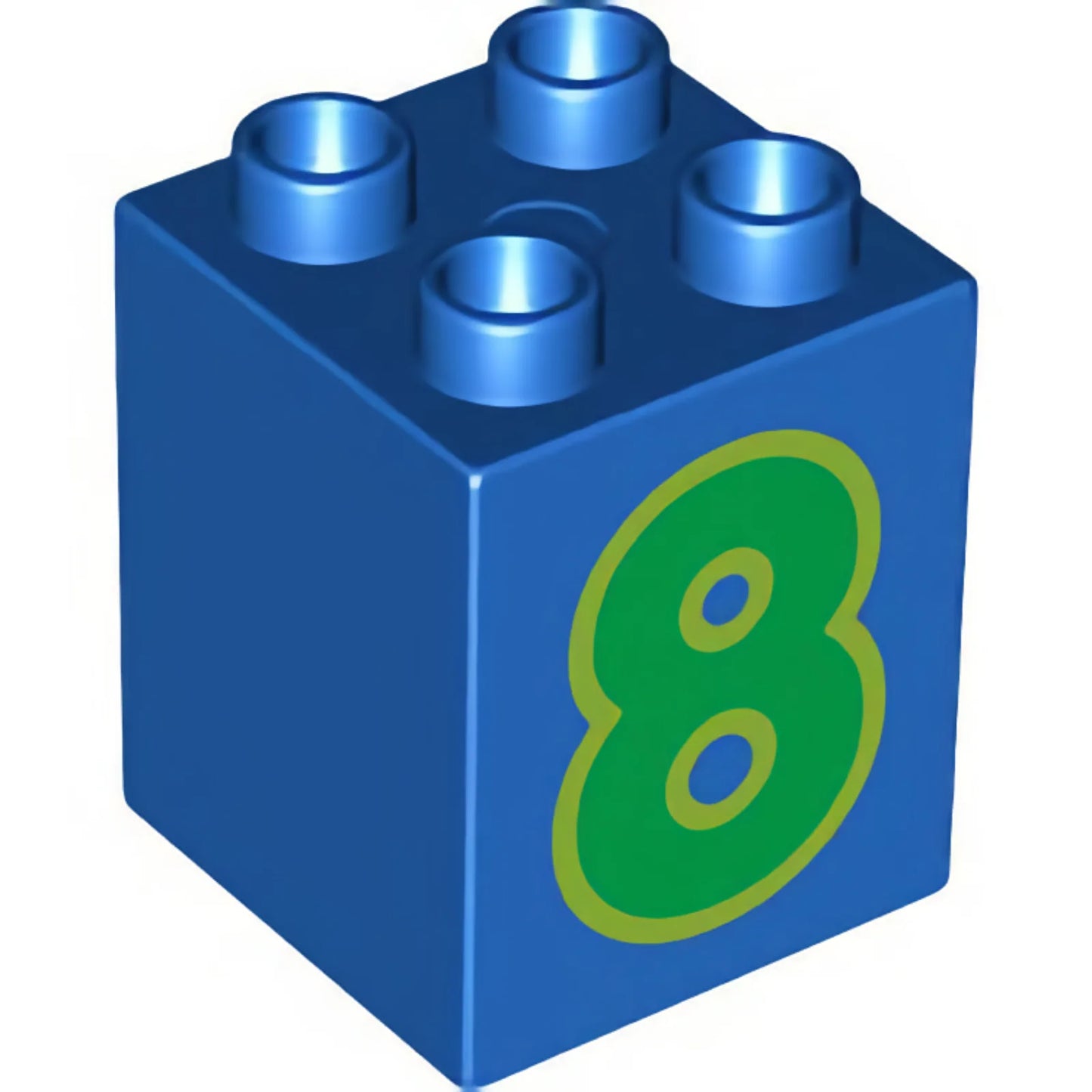 Part 31110pb080 - Duplo, Brick 2 x 2 x 2 with Number 8 Green Pattern