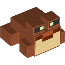 Part 3128pb01 - Minecraft Frog with Black and Yellowish Green Eyes, Reddish Brown Mouth, Tan Vocal Sac Pattern