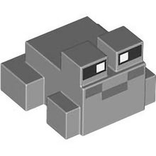 Part 3128pb02 - Minecraft Frog with Black and White Eyes, Dark Bluish Gray Mouth Pattern