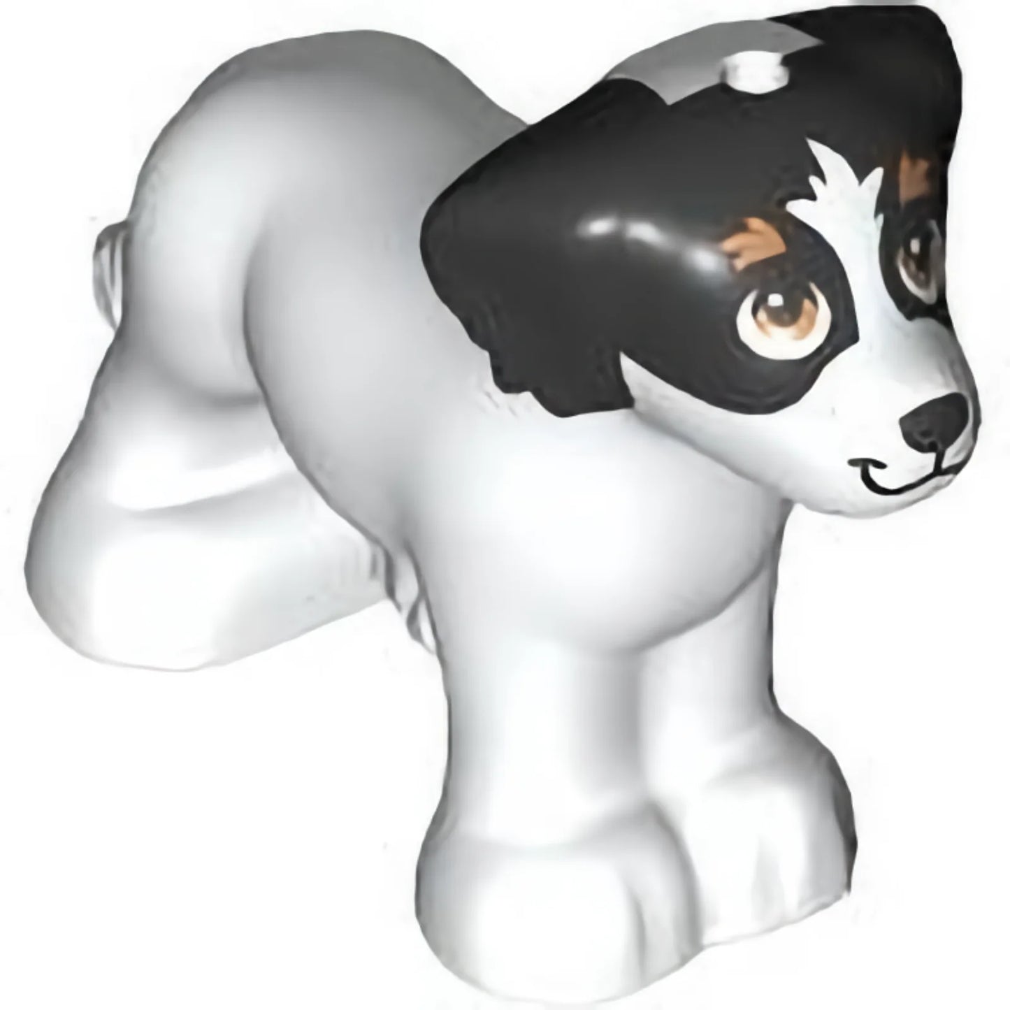 Part 3168pb02 - Dog, Friends, Shaggy Fur, Ears, and Tail with Black Ears and Nose, Stripe on Forehead, Medium Nougat Eyes and Eyebrows Pattern (Daisy)