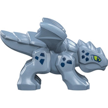 Part 3215pb01 - Dragon, Baby with Open Wings with Lime Eyes and Dark Blue Scales Pattern (Riyu)