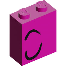 Part 3245cpb091 - Brick 1 x 2 x 2 with Inside Stud Holder with 2 Curved Black Lines Left Pattern (Queen Watevra Wa'Nabi Eyebrow and Closed Eye)