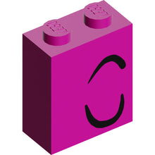 Part 3245cpb092 - Brick 1 x 2 x 2 with Inside Stud Holder with 2 Curved Black Lines Right Pattern (Queen Watevra Wa'Nabi Eyebrow and Closed Eye)