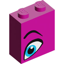 Part 3245cpb093 - Brick 1 x 2 x 2 with Inside Stud Holder with Medium Azure Eye and Black Eyebrow Pattern Model Left Side (Queen Watevra Wa'Nabi)