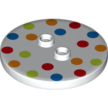 Part 32627pb01 - Tile, Round 4 x 4 with 2 Hollow Studs with Polka Dot Pattern
