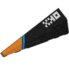 Part 3504pb01 - Wedge 5 x 2 Left with Orange and Dark Azure Stripes and White 'OKX' Logo Pattern